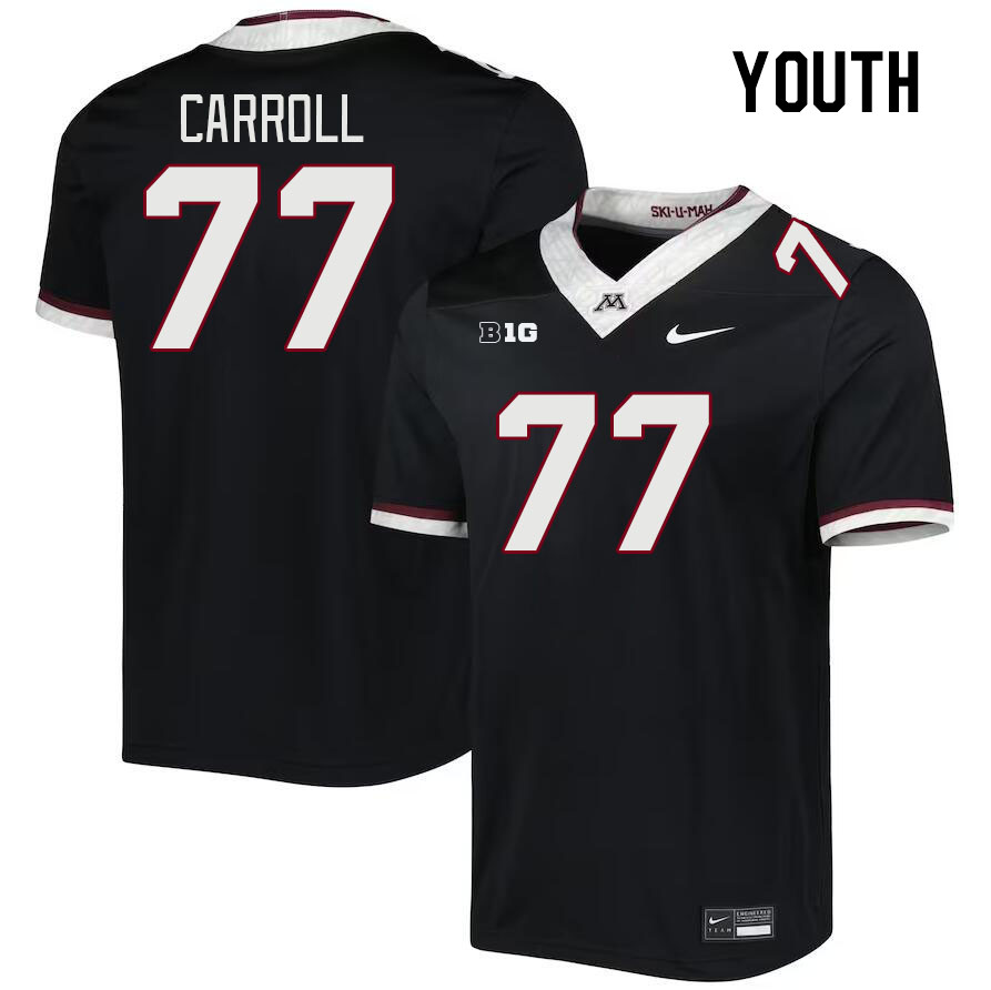 Youth #77 Quinn Carroll Minnesota Golden Gophers College Football Jerseys Stitched-Black